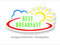 Frühstücksauszeichnung - Bed & Breakfast Frühstückspension
